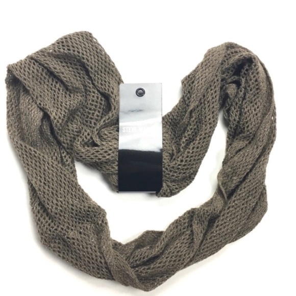 STEVE MADDEN Infinity Scarf Knit Metallic Sparkly Neutral Minimalist Boho NWT - Picture 1 of 6